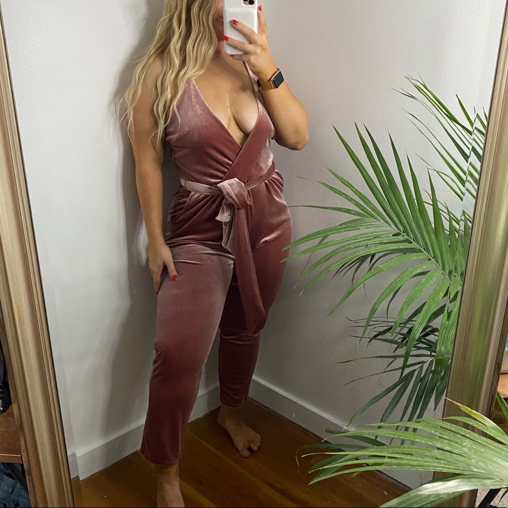 Express Mauve Open Back Jumpsuit 8